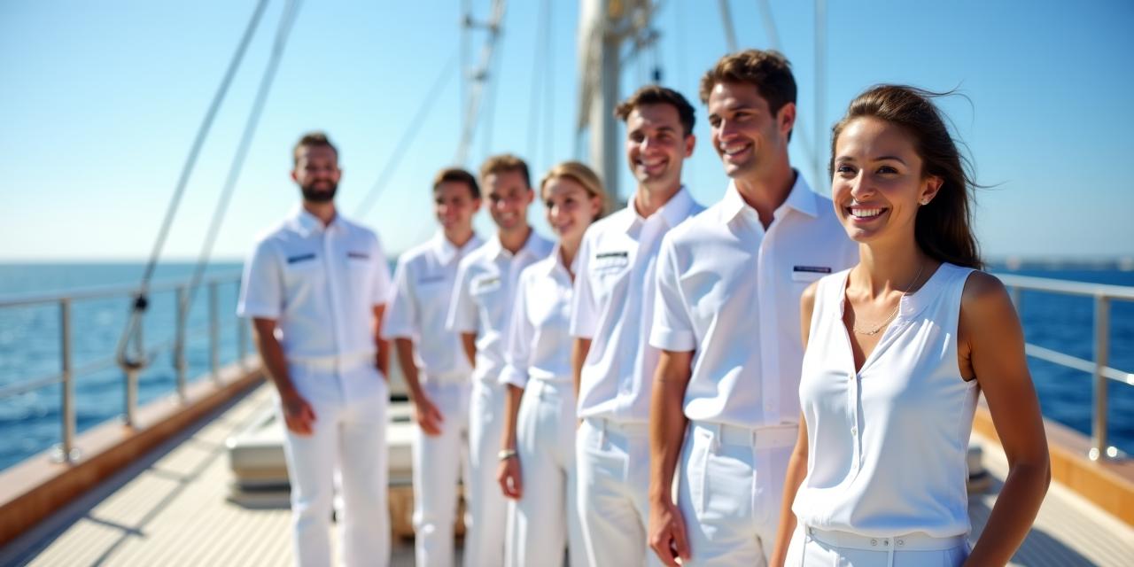 Équipage professionnel de yacht en formation à bord